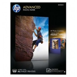 HP Pack de 25 Papier photo...